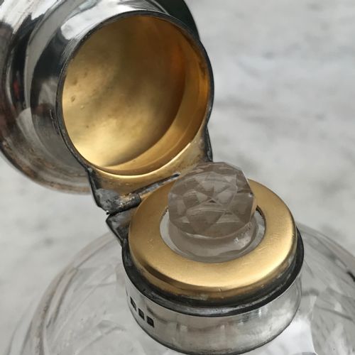 GLASS SILVER ENAMEL TOPPED SCENT BOTTLE - ADDITIONAL PHOTO 7