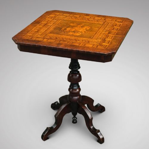 19th Century Inlaid Pedestal Table