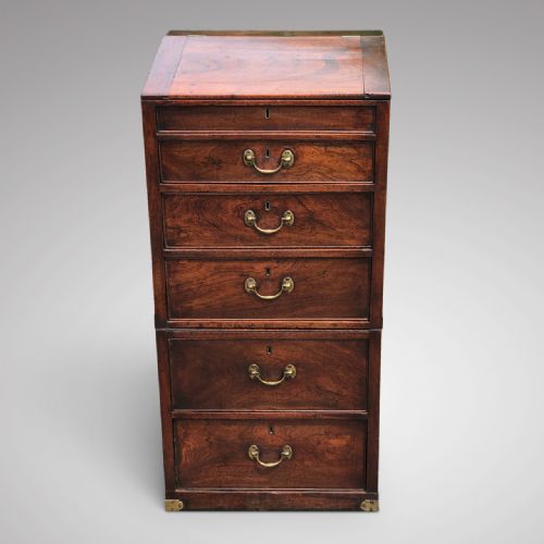 GEORGE III MAHOGANY CLERK'S CAMPAIGN DESK - ADDITIONAL PHOTO 2