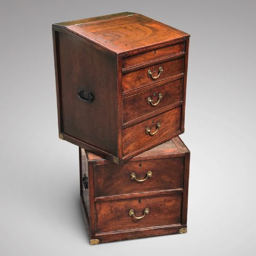 GEORGE III MAHOGANY CLERK'S CAMPAIGN DESK - ADDITIONAL PHOTO 3