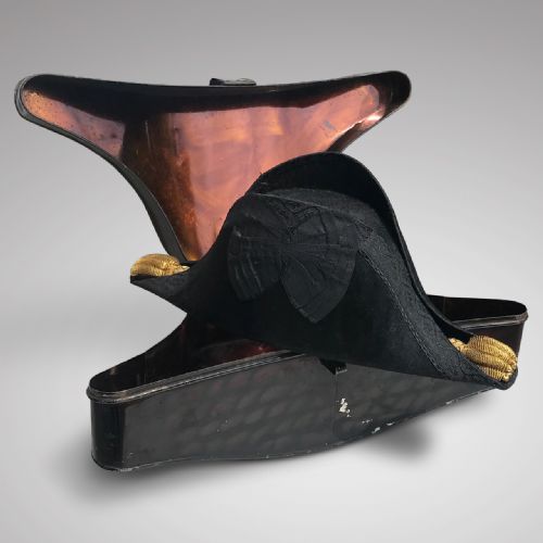 Naval Bicorne Hat in Original Toleware Box