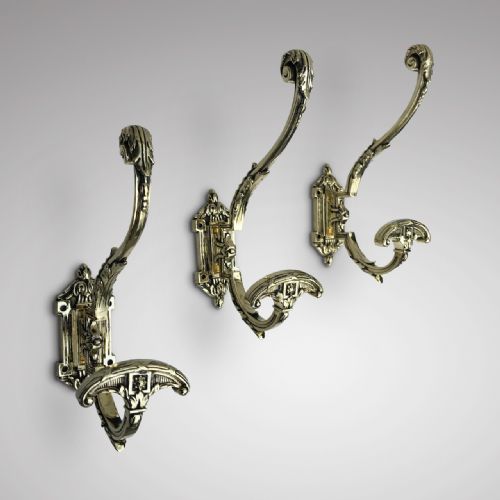 Three 19th Century Brass Hat & Coat Hooks