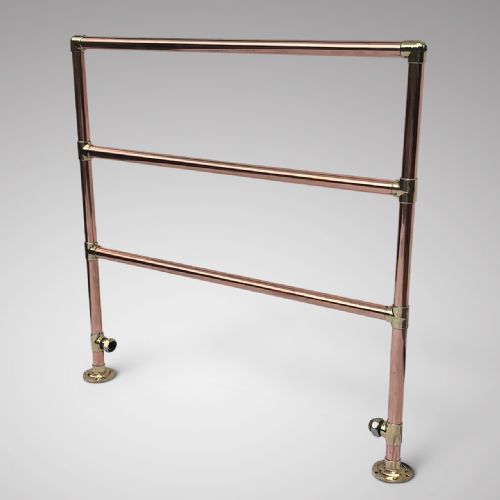 Early 20th Century Copper Towel Rail with Brass Fittings