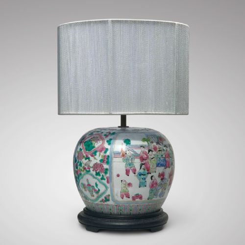 19th Century Chinese Famille Rose Table Lamp