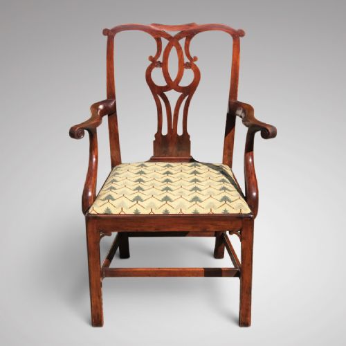 fig 1. 18th Century Cherry wood Open Armchair