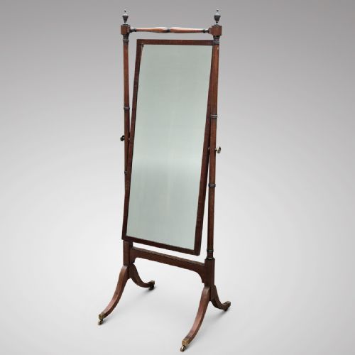 Edwardian Mahogany Cheval Mirror