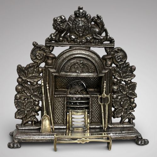 19th Century Iron Salesmans Sample Minature Fireplace