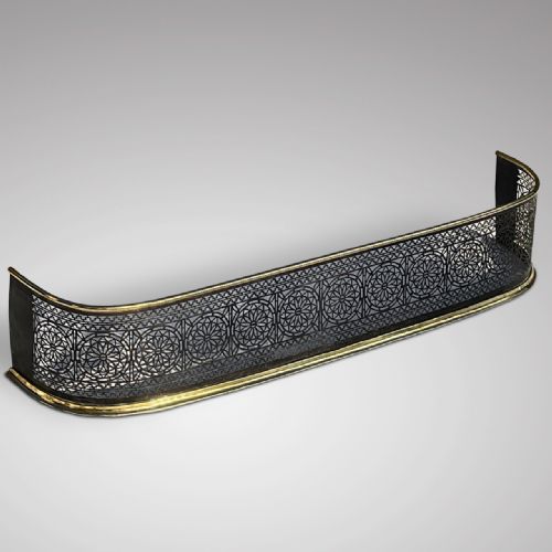Early Victorian Pierced Steel & Brass Fender