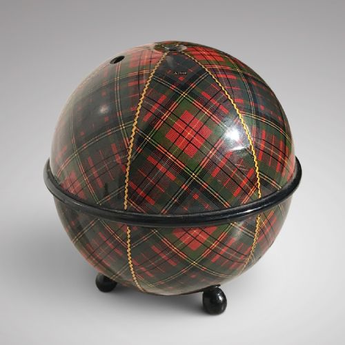 Antique Mauchline Ware Tartan String Box
