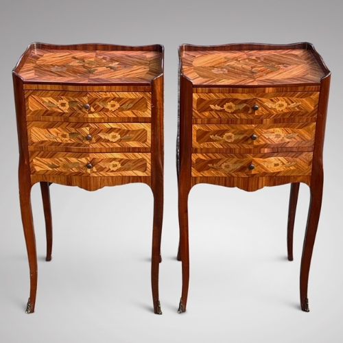 Pair of Louis Xv Style Kingwood Bedside Tables