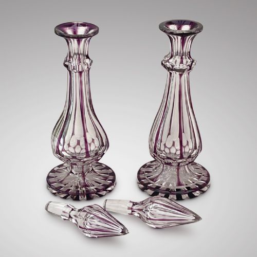 PAIR OF 19TH CENTURY CUT GLASS SCENT PERFUME BOTTLES - ADDITIONAL PHOTO 1