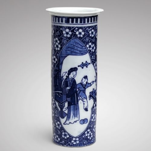 19th Century Chinese Blue & White Sleeve Vase