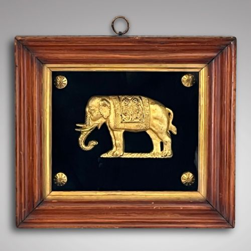19th Century Gilt Bronze Plaque of an Elephant