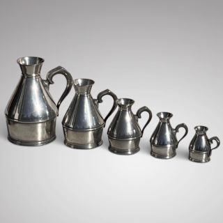 Set of 5 19th Century Irish Pewter Measures