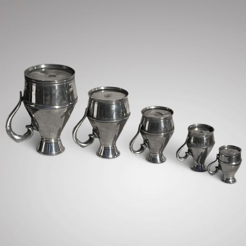 fig 1. Set of 5 19th Century Irish Pewter Measures