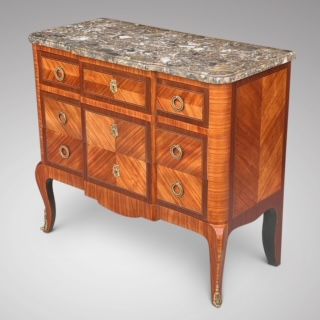 fig 1. Antique French Kingwood Commode with Marble Top