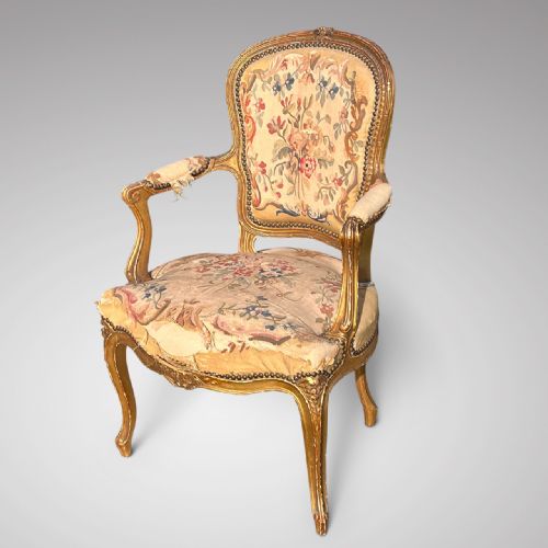 fig 1. French Giltwood Salon Sofa & Matching Chairs