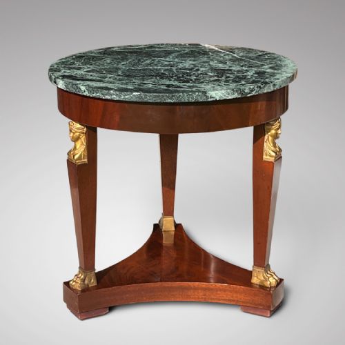 Antique French Empire Style Occasional Table with Marble Top