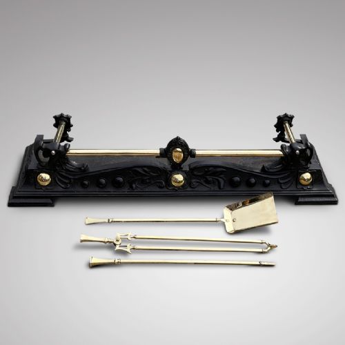 fig 1. Aesthetic Period Fender with Brass Fire Irons