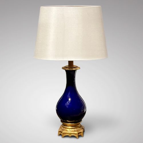 Cobalt Blue Porcelain & Ormolu Table Lamp