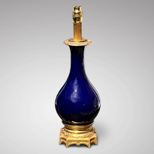 fig 1. Cobalt Blue Porcelain & Ormolu Table Lamp