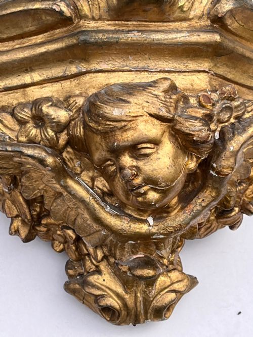 19TH CENTURY GILT FRAMED CHERUB BRACKET MIRROR - ADDITIONAL PHOTO 2
