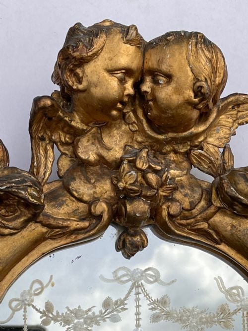 19TH CENTURY GILT FRAMED CHERUB BRACKET MIRROR - ADDITIONAL PHOTO 4