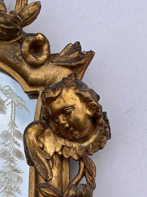 19TH CENTURY GILT FRAMED CHERUB BRACKET MIRROR - ADDITIONAL PHOTO 5