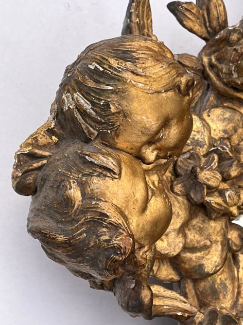 19TH CENTURY GILT FRAMED CHERUB BRACKET MIRROR - ADDITIONAL PHOTO 7