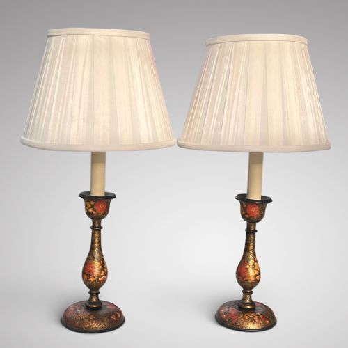 Pair of Antique Kashmiri Table Lamps