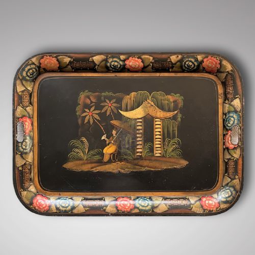Large 19th Century Toleware Tray
