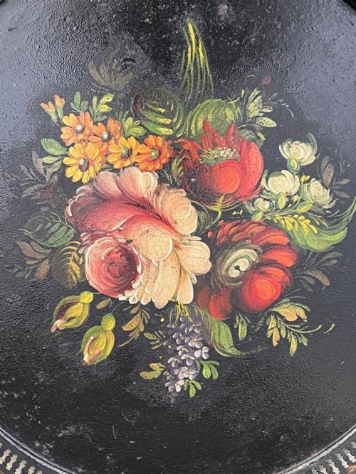 19TH CENTURY PONTYPOOL TOLEWARE TRAY - ADDITIONAL PHOTO 1