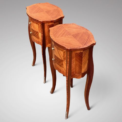 fig 1. Pair of French Kingwood Bedside Tables