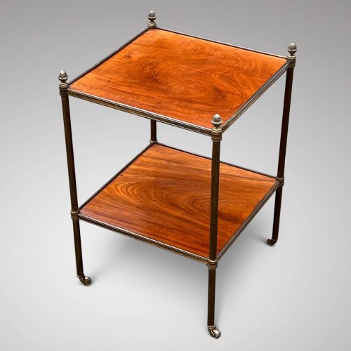 Superb Antique Mahogany & Brass End Table