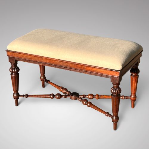 William IV Long Walnut Stool