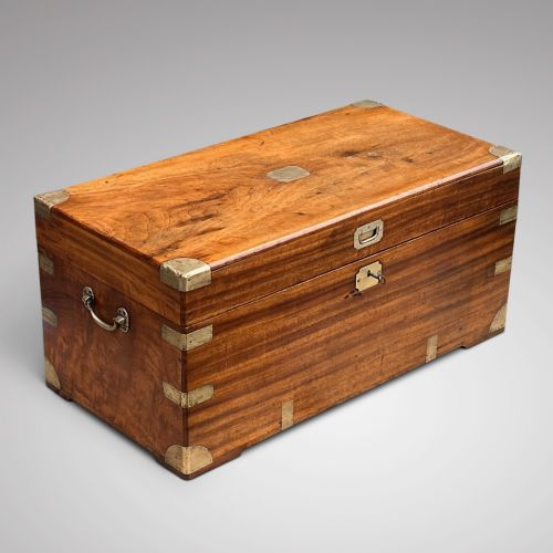 19th Century Camphor Wood Campaign Chest/trunk