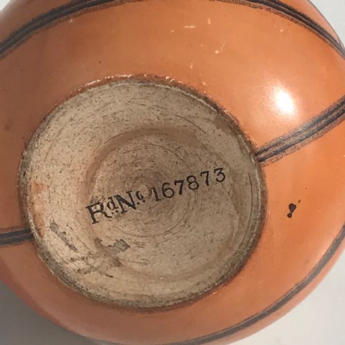 19TH CENTURY STONEWARE RUGBY BALL INKWELL - ADDITIONAL PHOTO 3