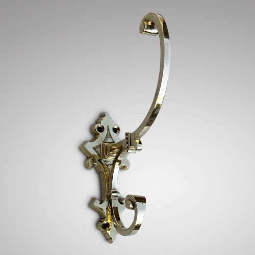 fig 1. Set of 3 Antique Brass Hat and Coat Hooks