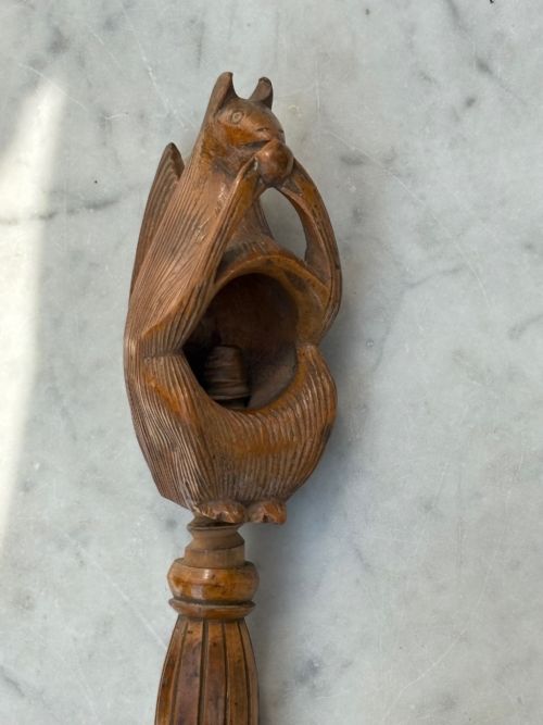 ANTIQUE FRUITWOOD SQUIRREL NUTCRACKER - ADDITIONAL PHOTO 2