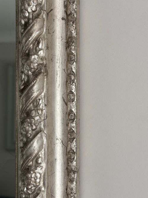 19TH CENTURY ENGLISH SILVERED OVERMANTLE MIRROR - ADDITIONAL PHOTO 1