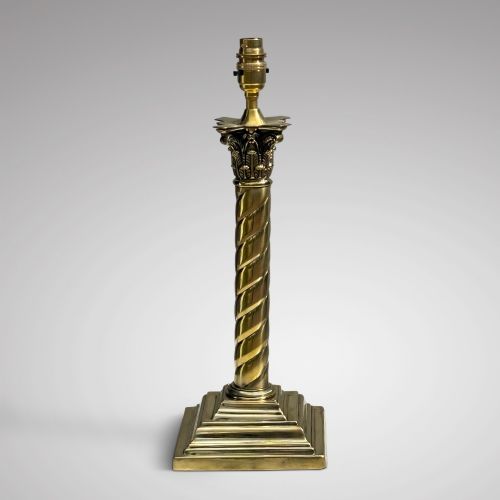 fig 1. Antique Brass Twisted Column Table Lamp