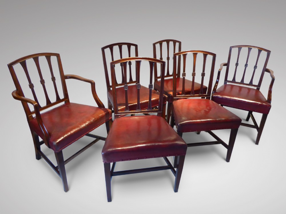 Set of six George III Mahogany Dining Chairs