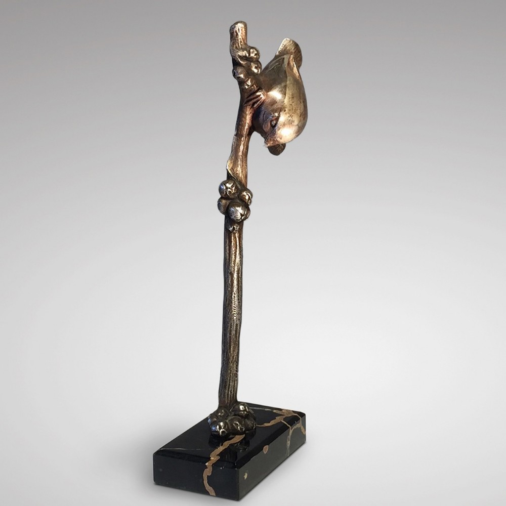 Art Deco Silvered Bronze Wren