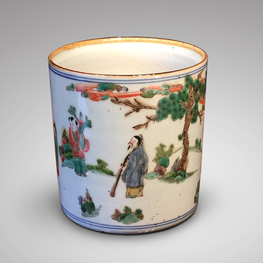 19th Century Kangxi Style Brush Pot