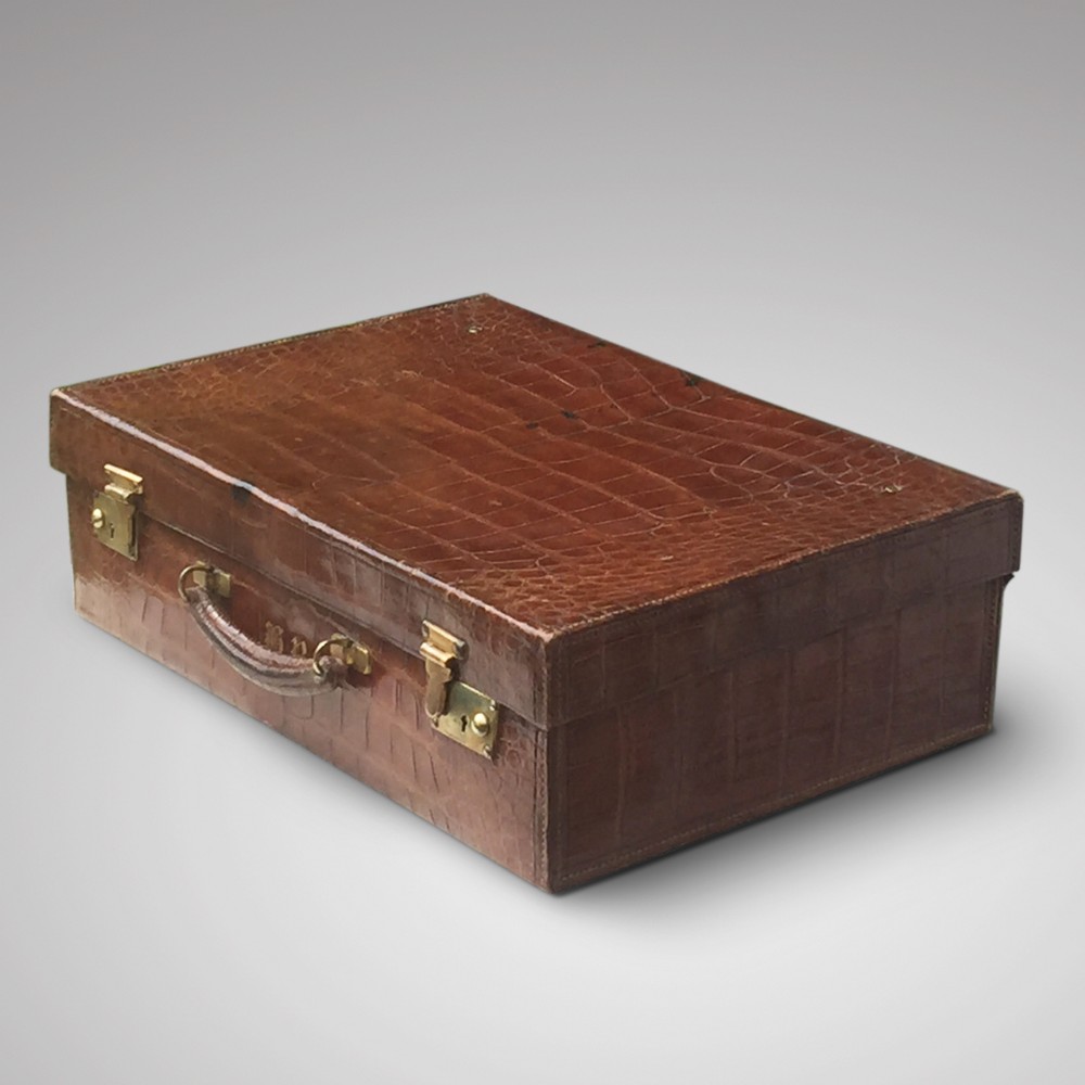 Early 20th Century Crocodile Skin suitcase