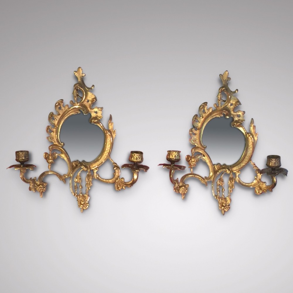 Pair of 19th Century Gilt Metal Girandoles