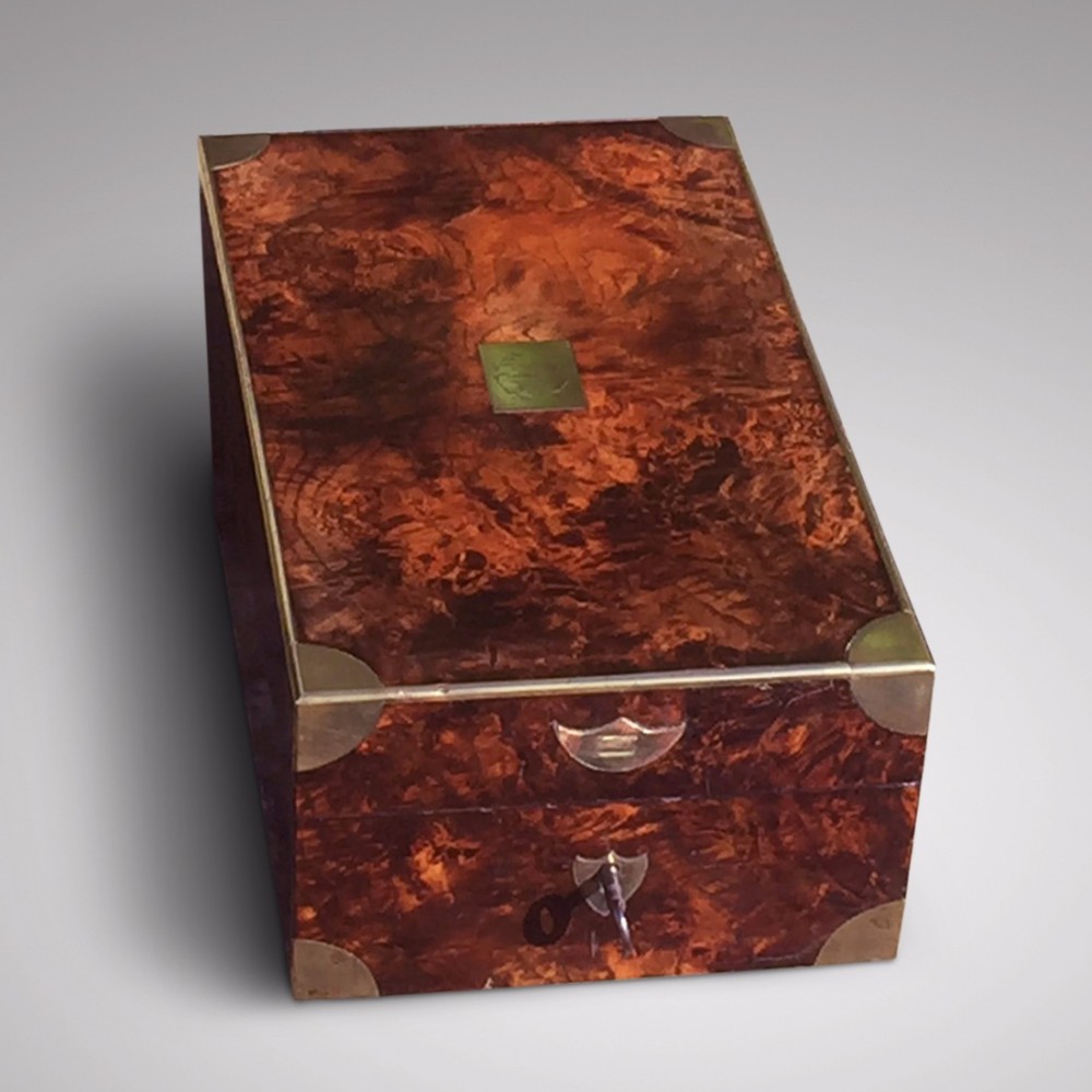 Victorian Mulberry Wood Campaign Toilette Box