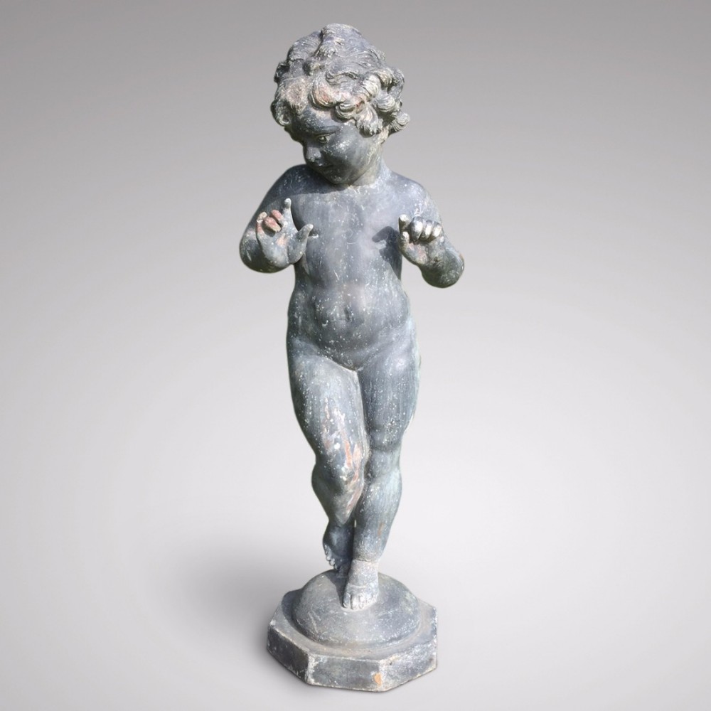 Antique Lead Garden Statue of a Nymph