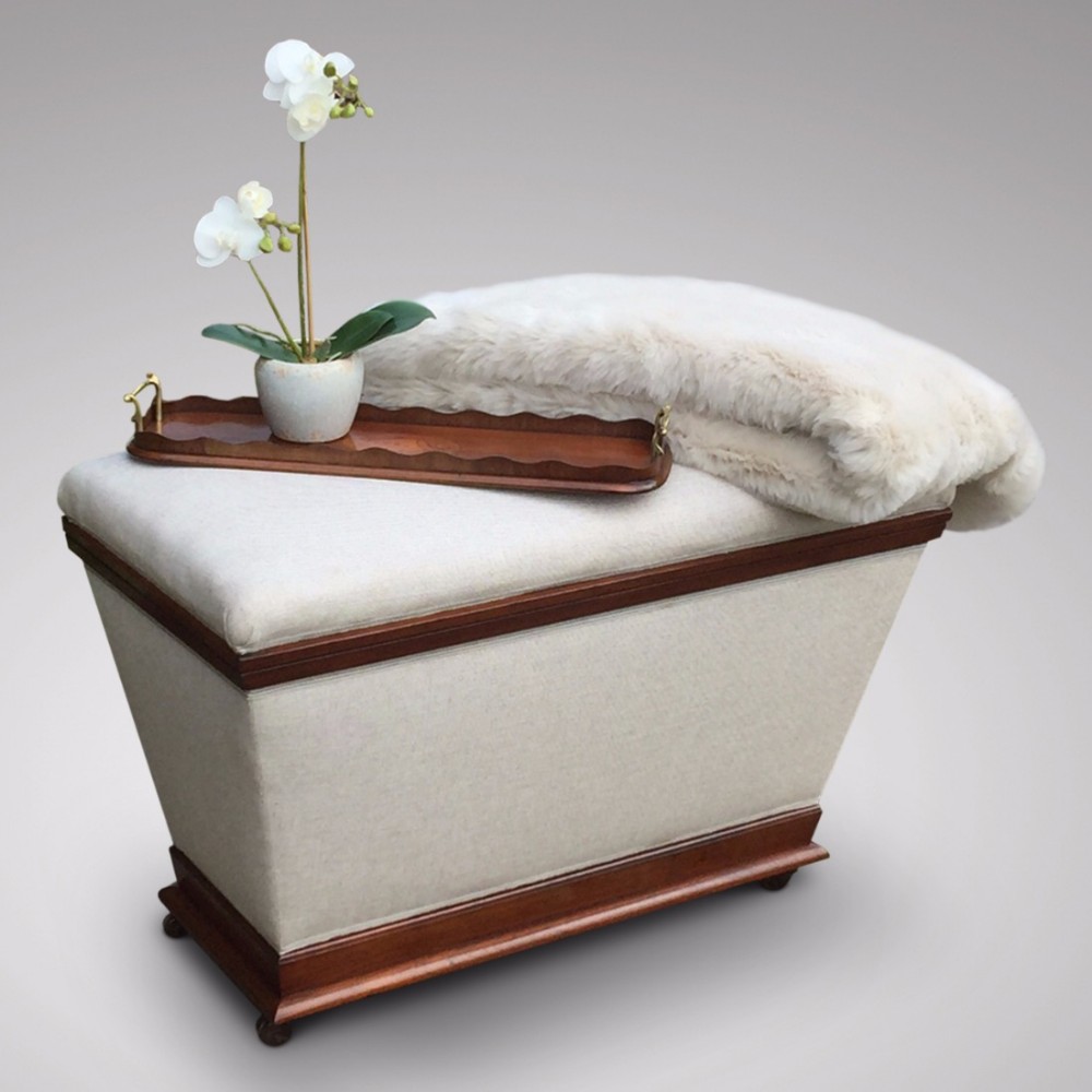 19th Century Mahogany Ottoman of Inverted Form