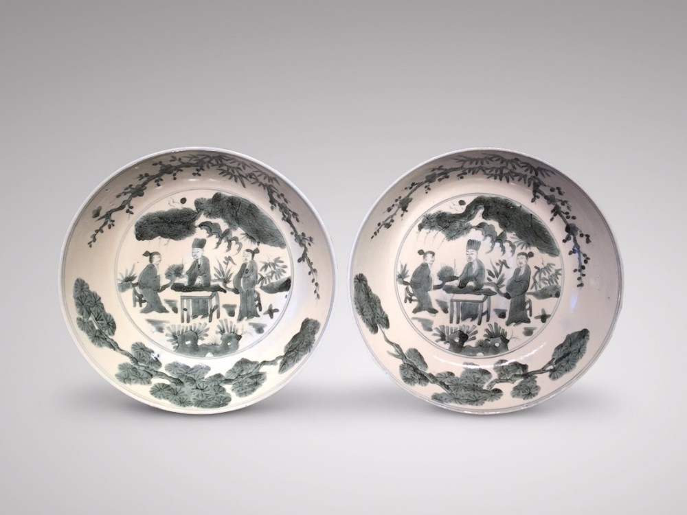 Pair of 18th Century Chinese Swatow Dishes